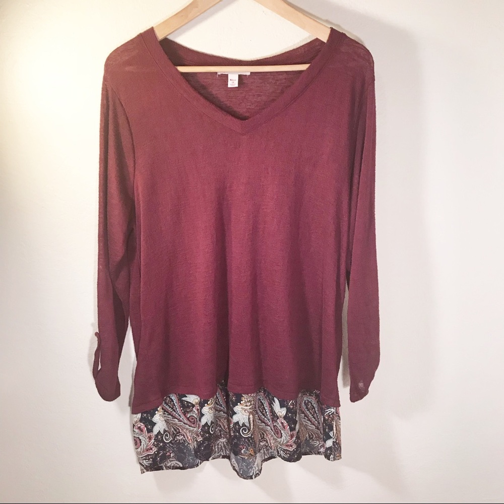 db Established 1962 Burgundy V-Neck 1X